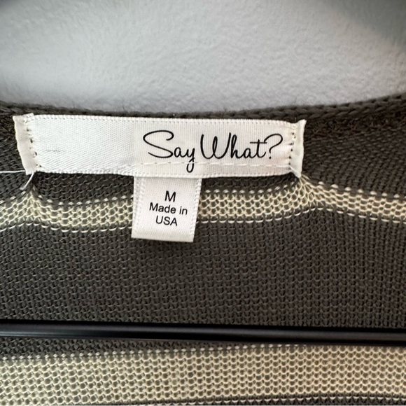 Say What Tribal Olive Green Lightweight Southwestern Women’s Open Cardigan Sz M - Picture 3 of 5